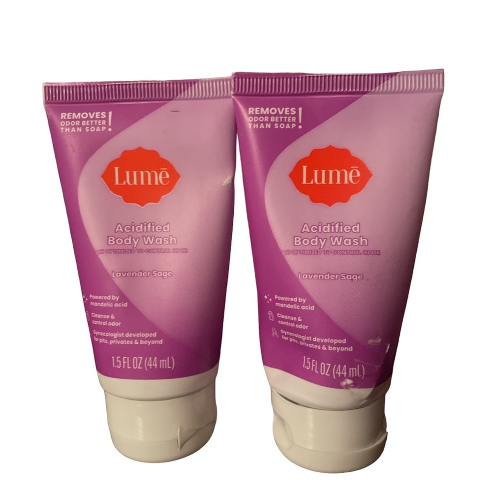 2 - Lume Lavender Sage acidified body wash 1.5 oz - New Sealed!!